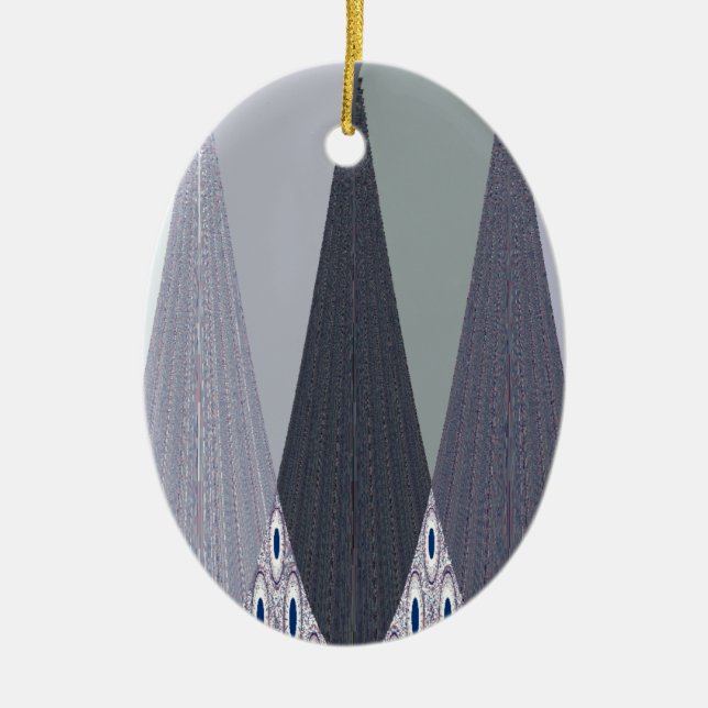 Ornamento De Cerâmica Impressão de Arte de Pontos Críticos da Cinza Cinz (Frente)