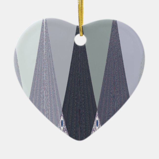 Ornamento De Cerâmica Impressão de Arte de Pontos Críticos da Cinza Cinz (Frente)