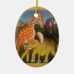 Ornamento De Cerâmica Impressão de Arte do Trio Africano