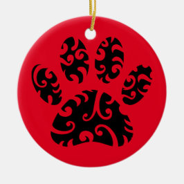 Ornamento De Cerâmica Impressão de Cães de Tatuagem Tribal