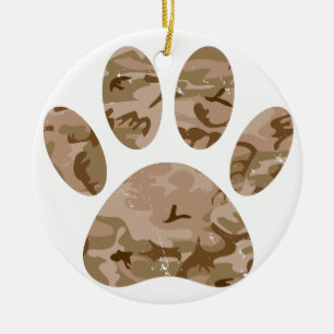 Ornamento De Cerâmica Impressão de Canais de Cães do Deserto Desertado