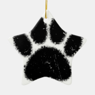 Ornamento De Cerâmica Impressão De Canas De Cães Sólidas E Afastadas