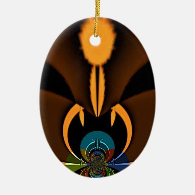 Ornamento De Cerâmica Impressão de Contraste de Cor abstrato (Frente)