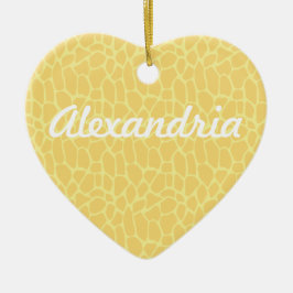 Ornamento De Cerâmica Impressão de Girafa Amarela