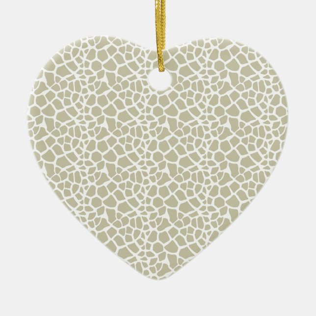 Ornamento De Cerâmica Impressão de Girafa Neutra (Frente)