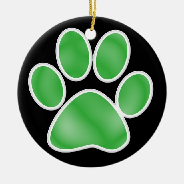 Ornamento De Cerâmica Impressão de Paw (Frente)
