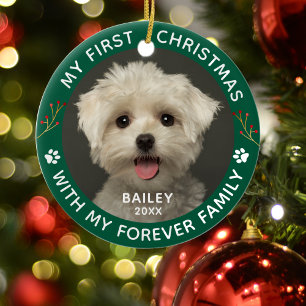 Ornamento De Cerâmica Impressão de Pet Dog Custom Photo Paw