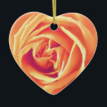 Ornamento De Cerâmica Impressão de rosa de laranja suave<br><div class="desc">Rosa cor de laranja macio e cremosa numa imagem sombreada e texturizada derivada de uma fotografia,  alterada e melhorada</div>