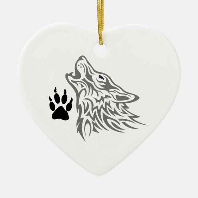 ORNAMENTO DE CERÂMICA IMPRESSÃO DE WOLF E PAR (Frente)