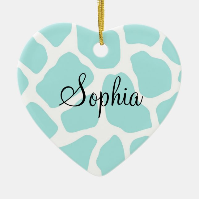 Ornamento De Cerâmica Impressão do Sky and White Giraffe (Frente)