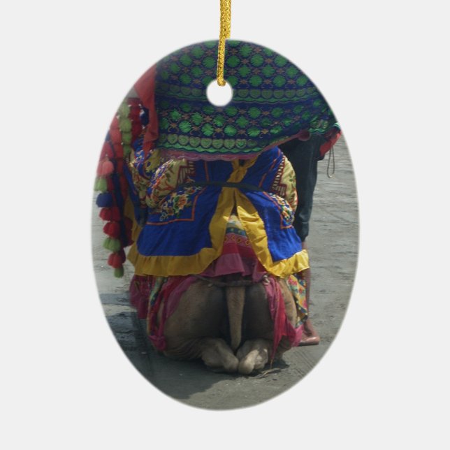 Ornamento De Cerâmica Impressão/Gráfico Whimsical Camel Art (Frente)
