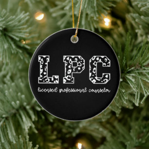 Ornamento De Cerâmica Impressão Leopard de Conselheiro Profissional Lice