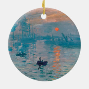Ornamento De Cerâmica Impressão Nascer do Sol Claude Monet