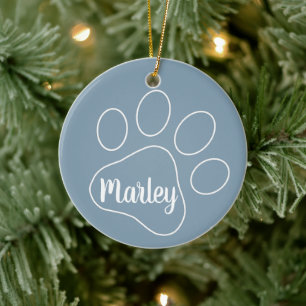 Ornamento De Cerâmica Impressão Personalizada de Pet Paw