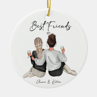 Ornamento De Cerâmica Impressão personalizado de melhor amigo, melhor pr