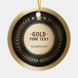 Ornamento De Cerâmica IMPRESSÃO PERSONALIZADO MEDAL Dourado #1 Campeão E