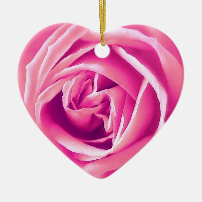 Ornamento De Cerâmica Impressão rosa rosa (Frente)