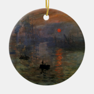 Ornamento De Cerâmica Impressão Sunrise de Claude Monet, Vintage Art