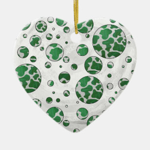 Ornamento De Cerâmica Impressão Verde-Ponto-Polar