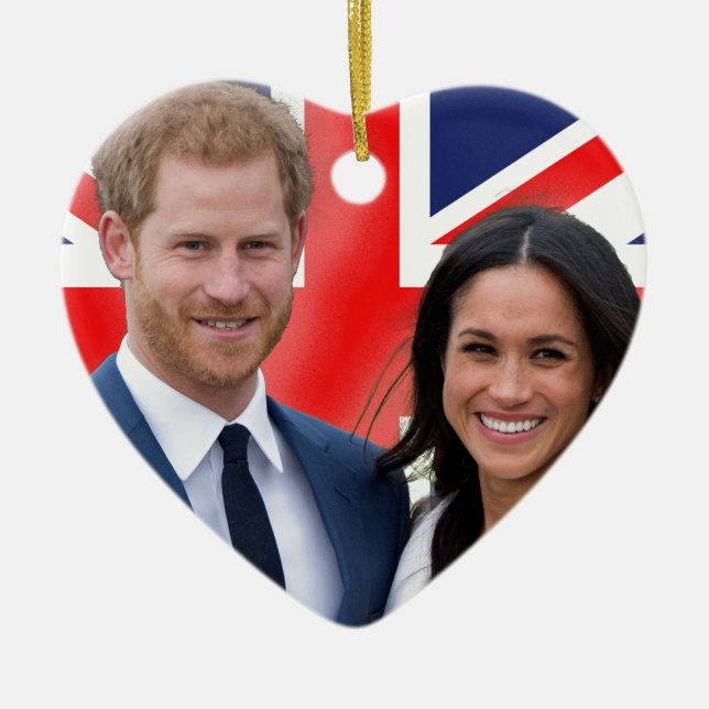 Ornamento De Cerâmica Impressionante! Prince Harry e Meghan Markle (Frente)