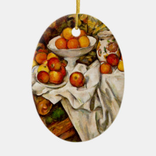 Ornamento De Cerâmica Impressionismo de Impressão de Maçãs e Laranjas de