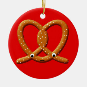 Ornamento De Cerâmica Impressões De Desenho Pretzel Cute
