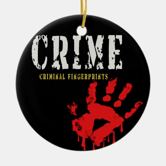 Ornamento De Cerâmica impressões digitais criminais (Frente)