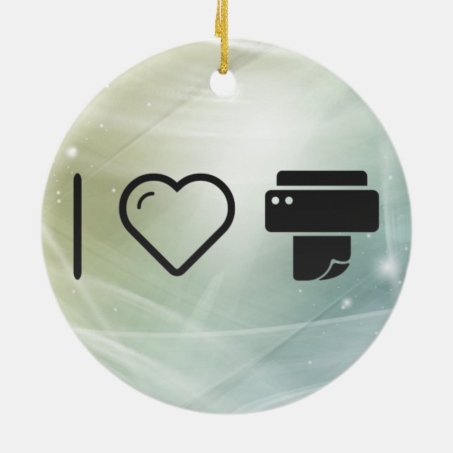 Ornamento De Cerâmica Impressora de papel legal (Traseira)