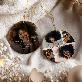 Ornamento De Cerâmica In Loving Memory 5 Photo Collage Memorial