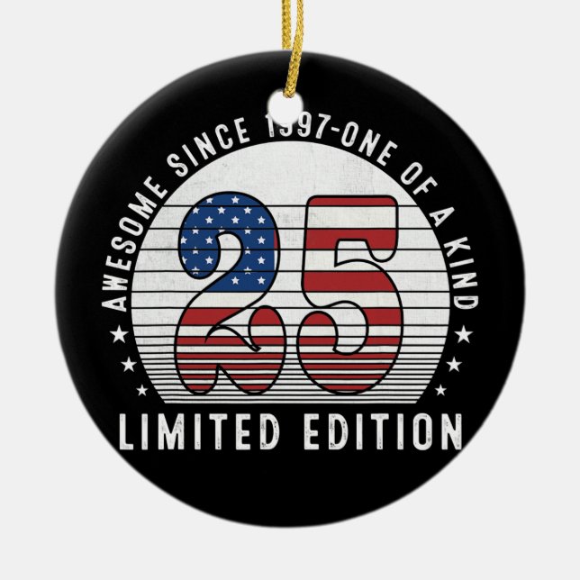 Ornamento De Cerâmica Incrível Desde 1997, Aniversário De 25 de 25 Anos (Frente)