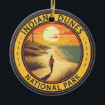 Ornamento De Cerâmica Indiana Dunes National Park Viagem Art Vintage<br><div class="desc">Indiana Dunes vetor trabalho de arte design. O parque é um parque nacional dos Estados Unidos localizado no noroeste de Indiana gerido pelo National Park Service.</div>
