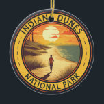 Ornamento De Cerâmica Indiana Dunes National Park Viagem Art Vintage<br><div class="desc">Indiana Dunes vetor trabalho de arte design. O parque é um parque nacional dos Estados Unidos localizado no noroeste de Indiana gerido pelo National Park Service.</div>