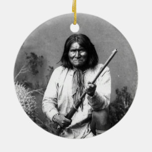 Ornamento De Cerâmica Indiano icónico histórico Geronimo do nativo
