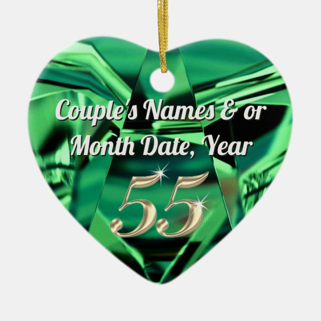 Ornamento De Cerâmica Inexpensive, Personalized 55th Anniversary Gifts (Frente)