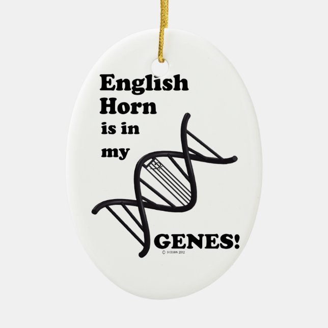 Ornamento De Cerâmica Inglês Horn Está Em Meus Genes (Frente)
