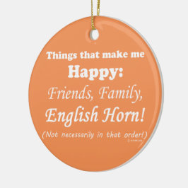 Ornamento De Cerâmica Inglês Horn me faz feliz