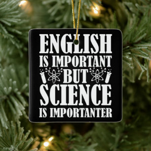 Ornamento De Cerâmica Inglês Importante Mas Engraçado Ciência Dizendo Pr