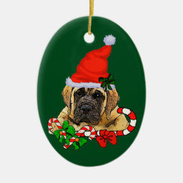 Ornamento De Cerâmica Inglês Mastiff Natal