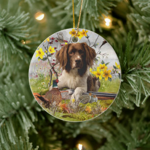 Ornamento De Cerâmica Inglês Springer Spaniels, Arte