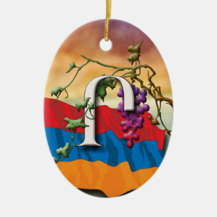 Ornamento De Cerâmica Iniciais do alfabeto arménio "com referência" ao