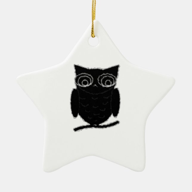 Ornamento De Cerâmica Inkblot Owl (Frente)