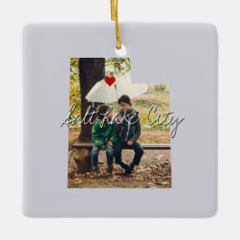 Ornamento De Cerâmica Inserção de Foto do Estado de Utah e nome da cidad