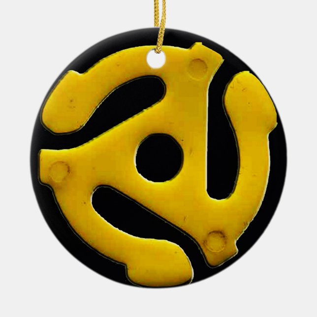 Ornamento De Cerâmica Inserção plástica do álbum gravado de vinil 45 (Frente)