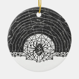 Ornamento De Cerâmica Inseto de aranha negra no Halloween 2021