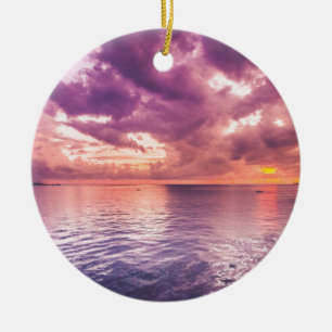 Ornamento De Cerâmica Inspiração Sunset Oceânico