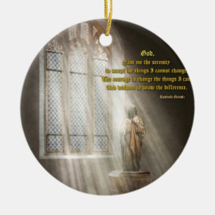 Ornamento De Cerâmica Inspirador - Pai Celestial - Oração da Serenidade