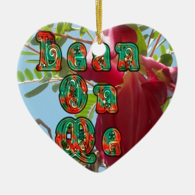 Ornamento De Cerâmica Inspiron Lean On Me Floral Skyward Art Impressão (Frente)