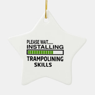 Ornamento De Cerâmica Instalando habilidades de Trampolining