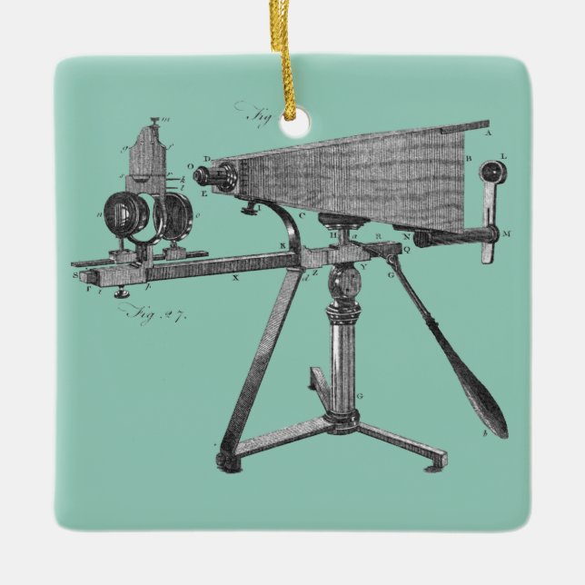 Ornamento De Cerâmica INSTRUMENTO Científico Antiquado do Microscópio do (Frente)