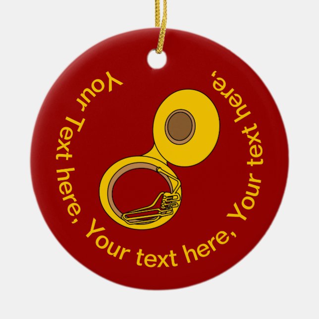 Ornamento De Cerâmica Instrumento Musical Tuba (Frente)